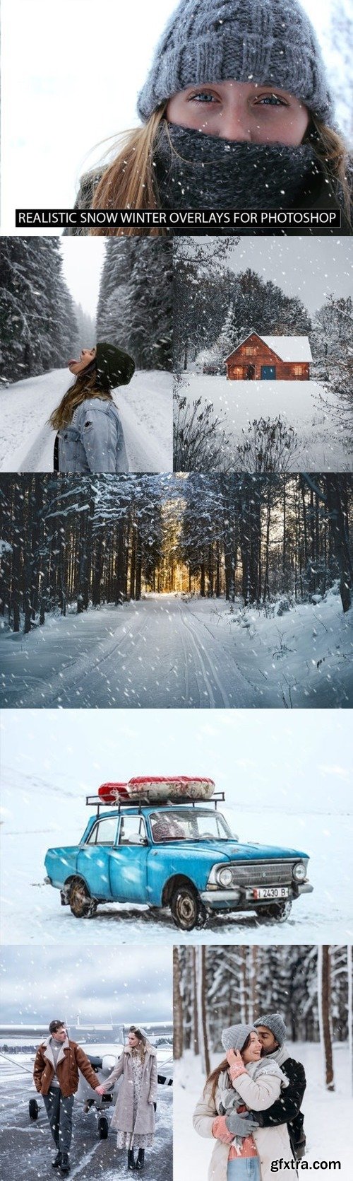 Realistic Snow Photoshop Overlays