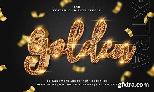 Golden editable psd 3d text effect premium with background