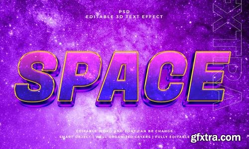 Space 3d psd editable text effect with background