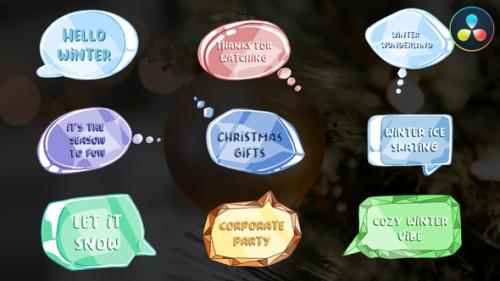 Videohive - Ice And Crystal Speech Bubbles | DaVinci Resolve - 40506970 - 40506970