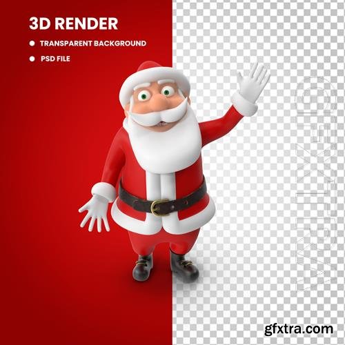 Santa and Christmas decorations in psd