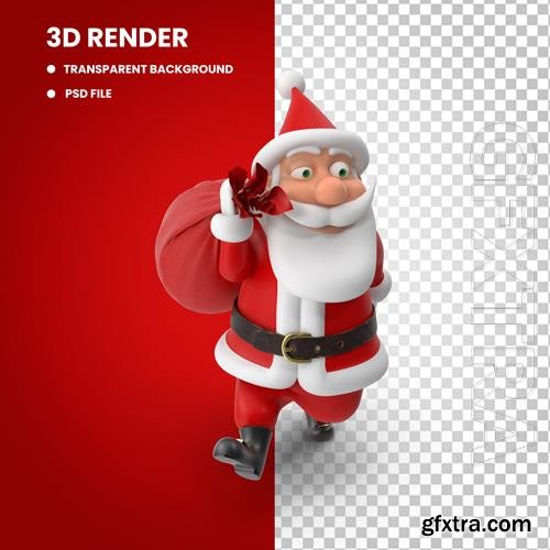 Santa a Christmas gifts in psd