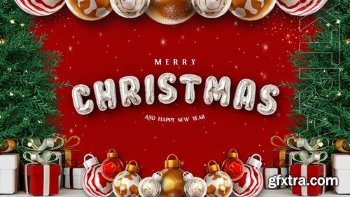 Merry christmas and happy new year with 3d open gift boxes on podium and christmas ornaments