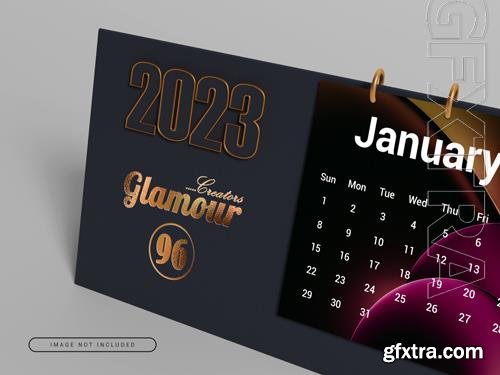 Luxury calendar mock-up new year 2023