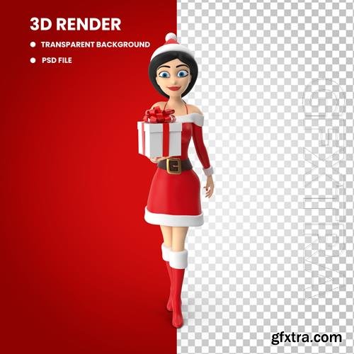 Christmas girl santa psd