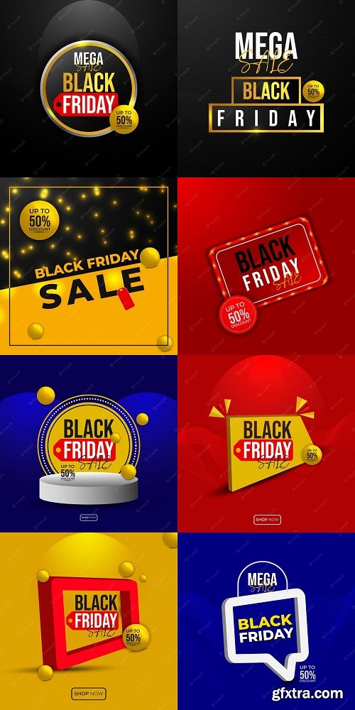 Black friday sale banner social media templates