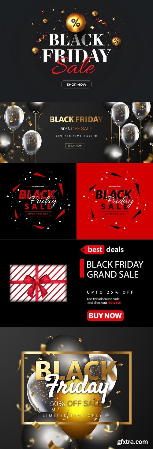 Realistic black friday sale banner