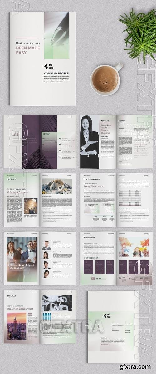 Corporate Company Profile with Purple and Green Gradient 517753790