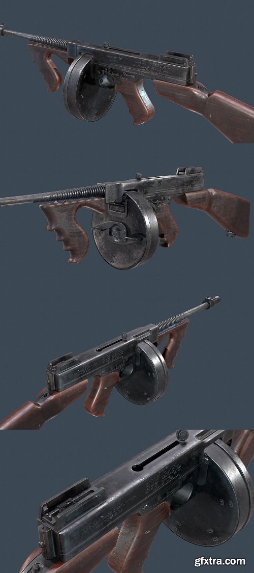 Thompson Submachine Gun 3D Model