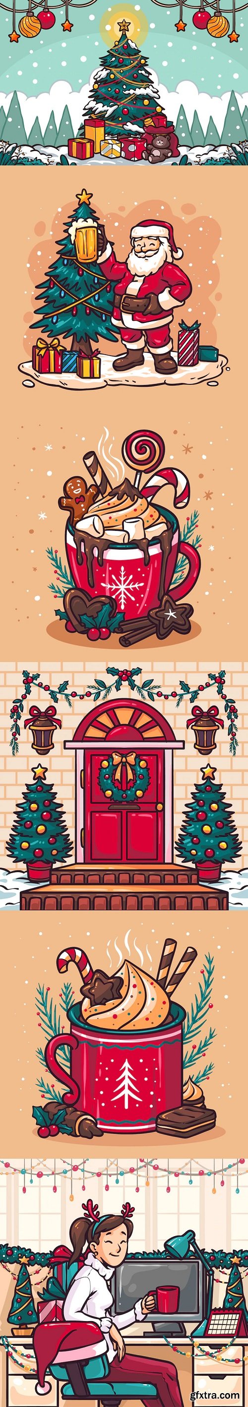 Hand drawn christmas illustration