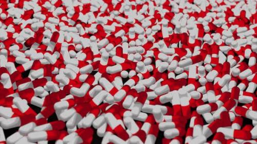 Videohive - Lots of Pills on Black Background - 41798984 - 41798984