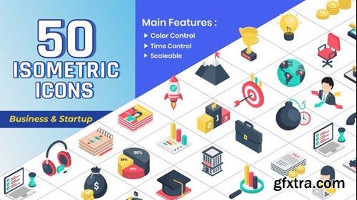 Videohive Isometric Icons - Business & Startup 41741082