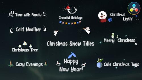 Videohive - Christmas Snow Titles for DaVinci Resolve - 41414249 - 41414249