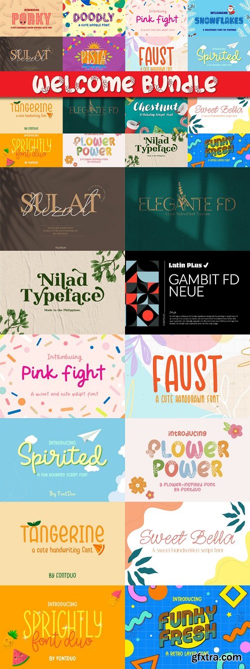 Welcome Fonts Bundle - 20 Fonts