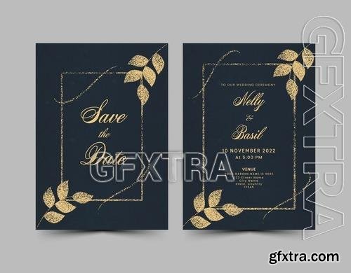 Floral Transparent Wedding Card Stationery or Invitation Card Layout 505549347