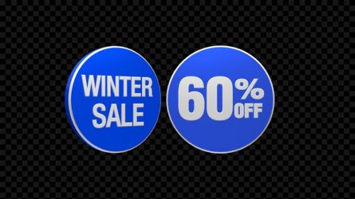 Videohive - 60 Percent Off Winter Sale Badge Rotating - 41765462 - 41765462