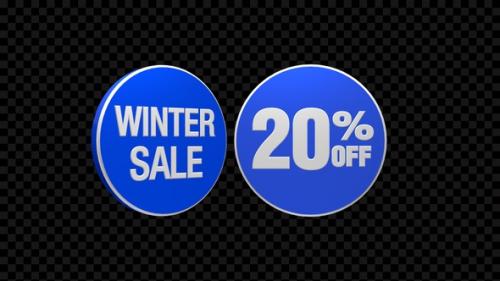 Videohive - 20 Percent Off Winter Sale Badge Rotating - 41765473 - 41765473