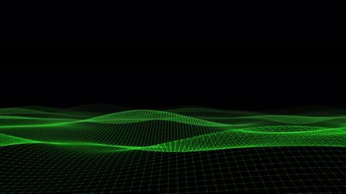 Videohive - Green Color Square Line Wave Animated - 41765559 - 41765559