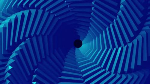 Videohive - Abstract tunnel loop 3d object blue colour background - 41769190 - 41769190