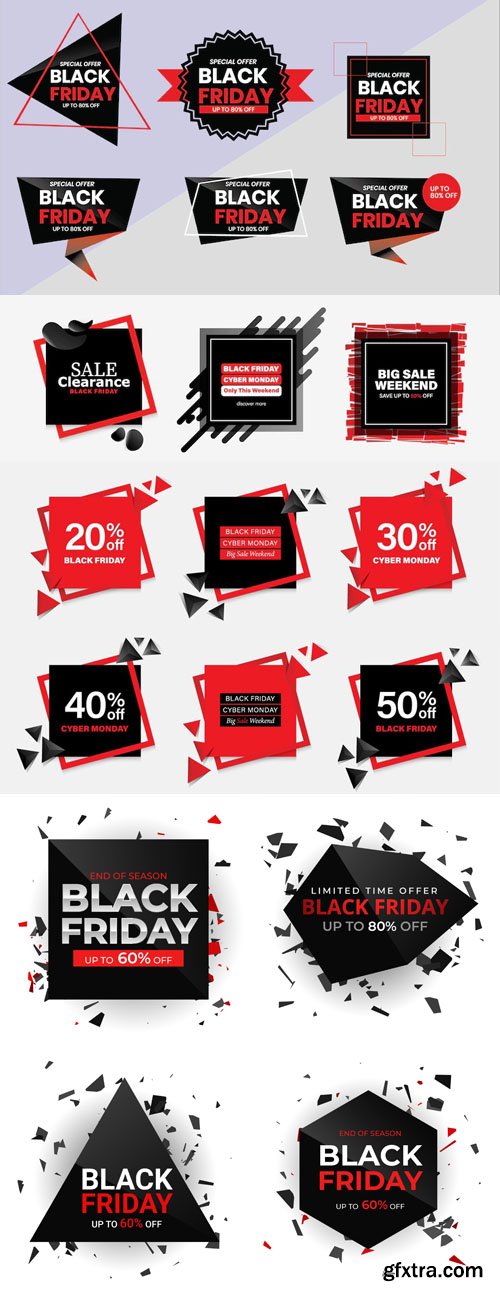 Black Friday - 60+ Shopping Sale Labels Vector Templates [Vol.4]