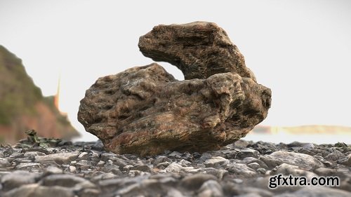 Granite brown stone 3D Model