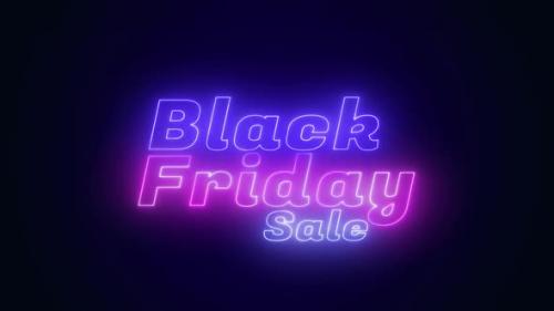 Videohive - Black Friday sale neon sign banner background for promo video Hd - 41719366 - 41719366