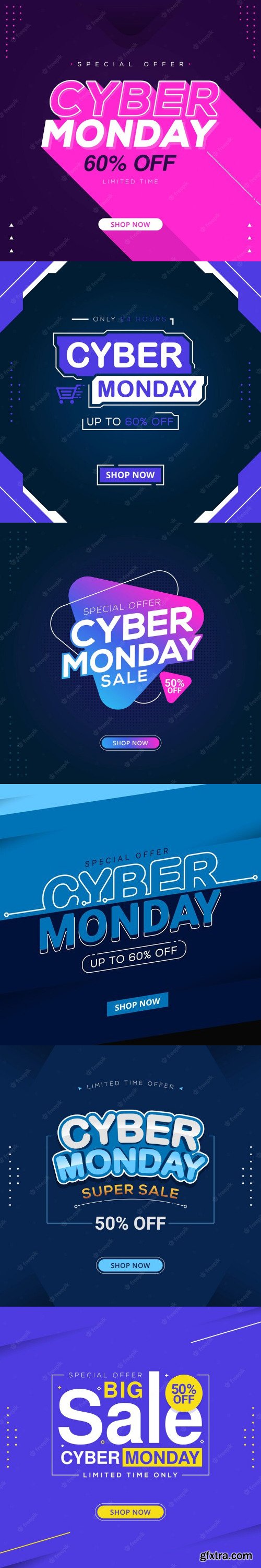 Cyber monday banner sale social media post template design