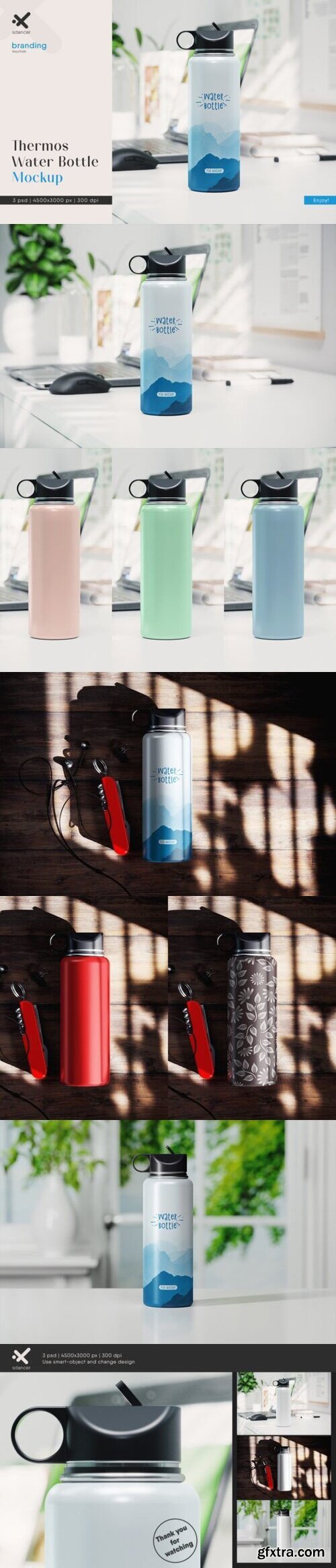 Thermos Water Bottle Mockup