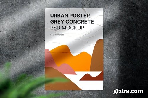 Urban Poster Grey Concrete Mockup XWSV4UK