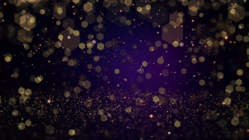 Videohive - Golden Christmas Bokeh With Snowflakes And Particles 4k Loop - 41716973 - 41716973