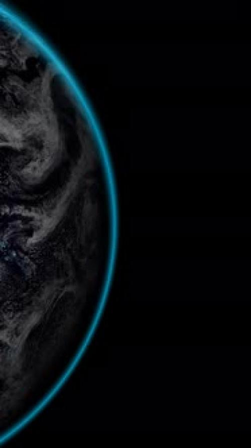 Videohive - Vertical Video - Dark background with a rotating Earth on the left of the screen. 3D Render - 41719179 - 41719179