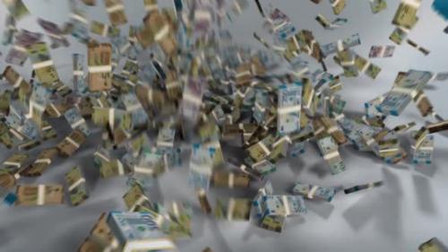 Videohive - Azerbaijan Money - Manat Stacked Money Falling - Azerbaijani Currency - 41719430 - 41719430