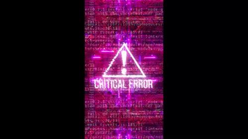 Videohive - 4k Critical Error. Vertical Version - 41771937 - 41771937