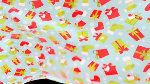 Videohive - Cloth Christmas Wrapping Paper Wind Animation 4 - 41772194 - 41772194