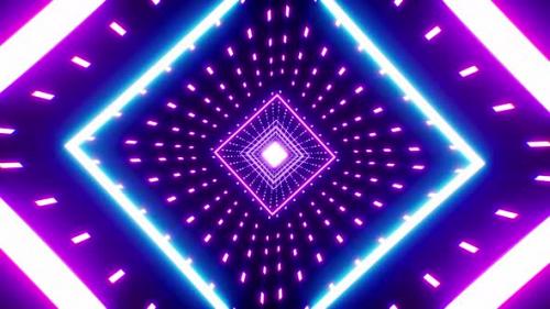 Videohive - Retro Neon Light Square Room Vj Loop - 41772679 - 41772679