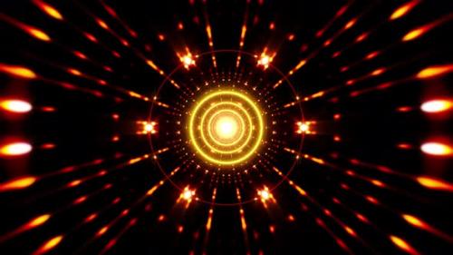 Videohive - Pulsing Yellow Circle Light on the Red Glitter Background - 41773255 - 41773255