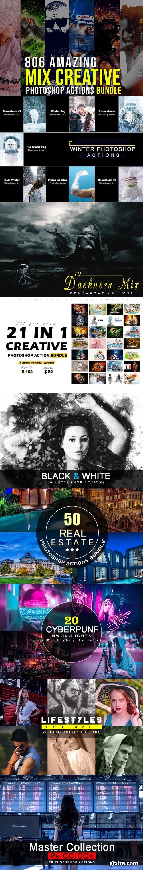 CreativeMarket - 806 Creative Photoshop Action Bundle 6855321