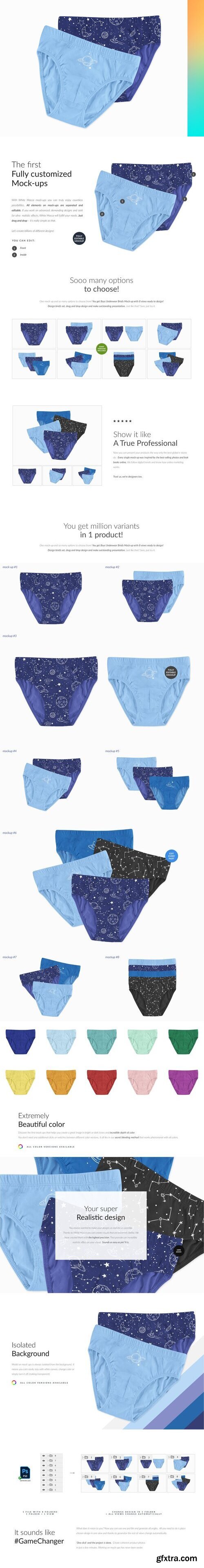 CreativeMarket - Boys Underwear Briefs 8xMock-ups 6860829