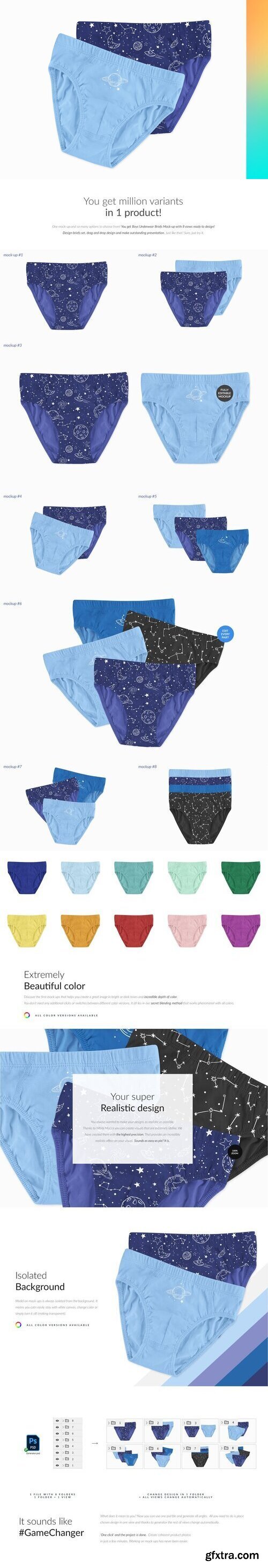 CreativeMarket - Boys Underwear Briefs 8xMock-ups 6860829