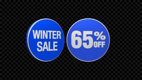 Videohive - 65 Percent Off Winter Sale Badge Rotating - 41767352 - 41767352