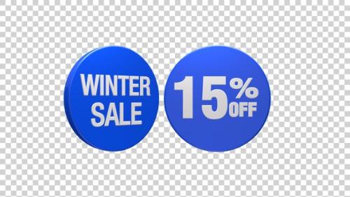 Videohive - Rotating 15 Percent Off Winter Sale Badge - 41807025 - 41807025