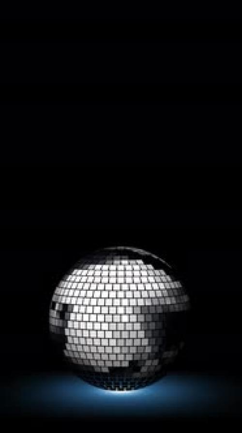 Videohive - Vertical Background with Rotating Mirror Disco Ball. 3D Render - 41807437 - 41807437