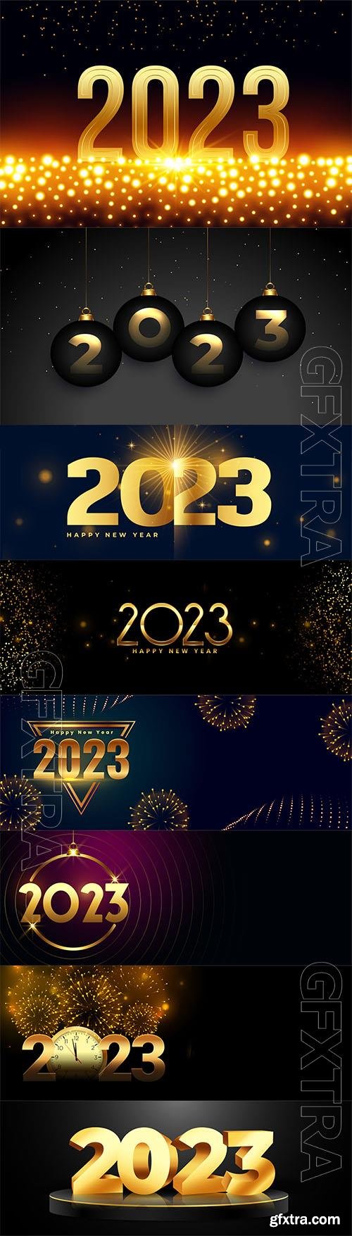 Elegant new year 2023 shiny background with light effect