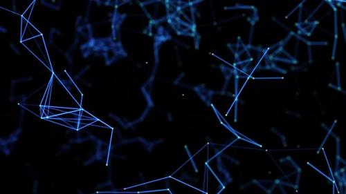 Videohive - Geometric abstract network background with connected line and dots. - 41796433 - 41796433