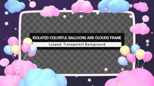 Videohive - Isolated Colorful Balloons And Clouds Frame - 41810875 - 41810875