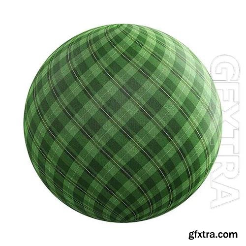 Green Checkered Fabric PBR Texture
