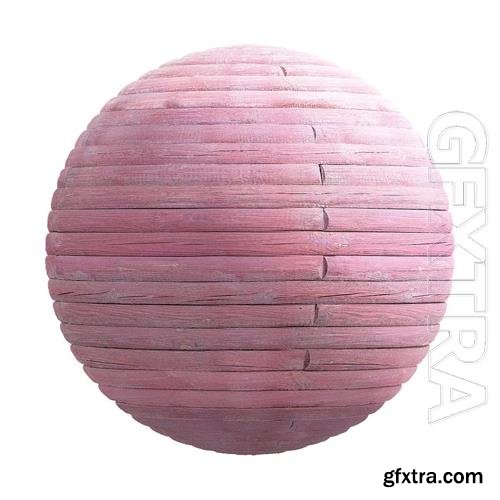 Red Painted Wooden Planks PBR Texture