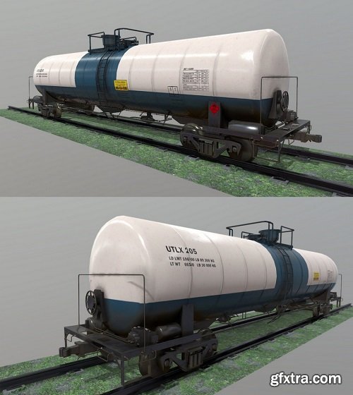 Railway Tank Car 3D Model