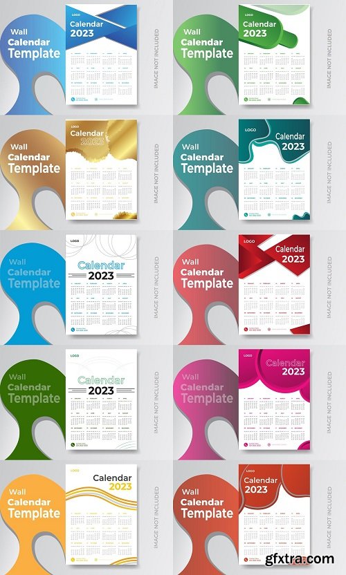 2023 calendar colorful design template for happy new year