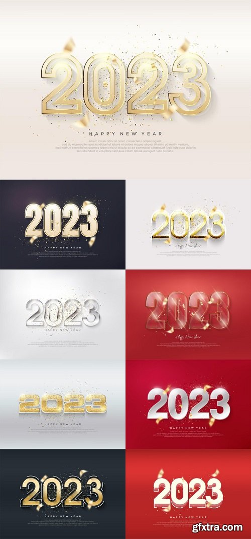 Happy new year 2023 luxury numbers